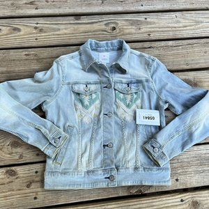 Lularoe‎ Harvey Denim Jean Jacket Womens Size Small NWT Native American/ Aztec
